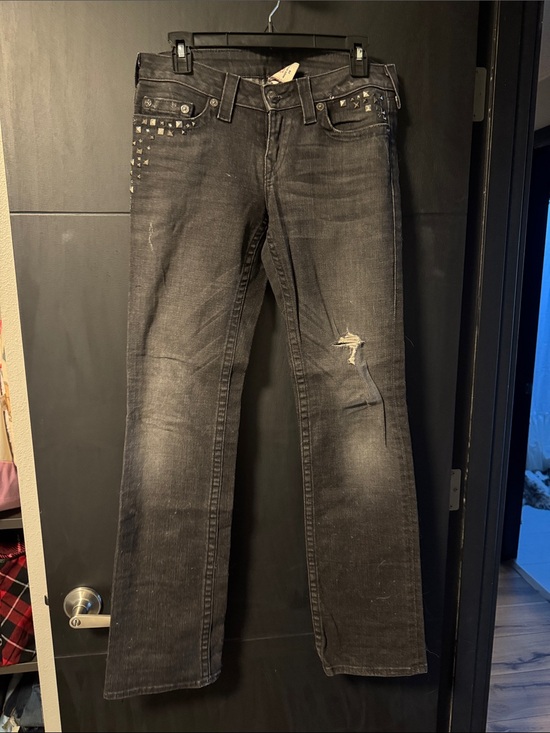 True Religion Denim - True Religion Women's Black Boot Cut Jeans with Stud Accents